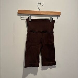 Gap Fit High Waisted Brown Ribbed Biker Shorts